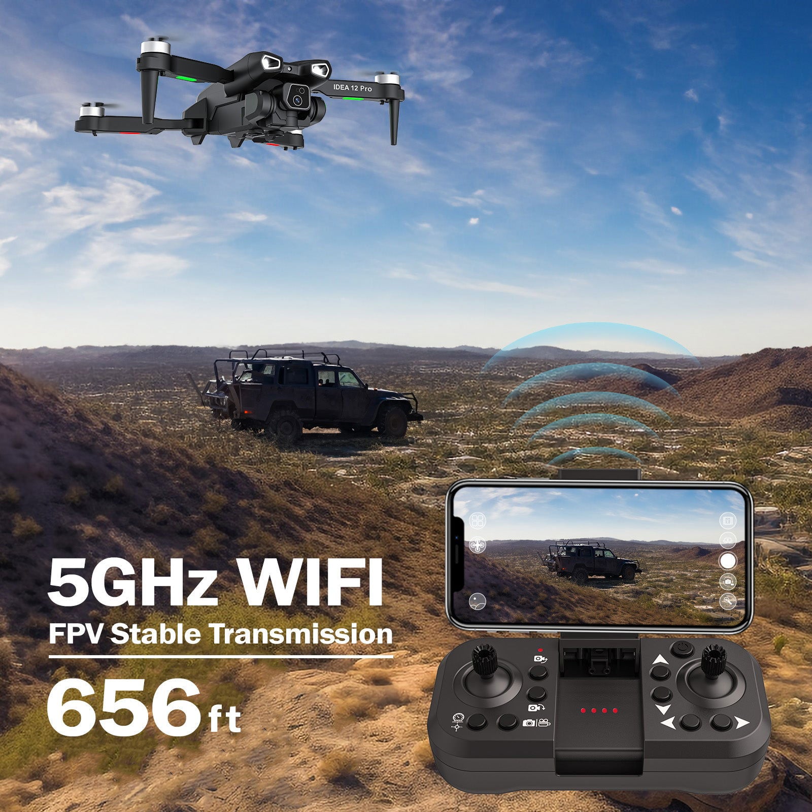 12PRO Drones with Camera Brushless Motor Drone for Beginners and Adults with Motorised Adjustable 135° Camera 1080P HD 2 Cameras Drones 5G WIFI FPV RC Foldable Quadcopter Altitude Hold 2 Batteries - le-idea