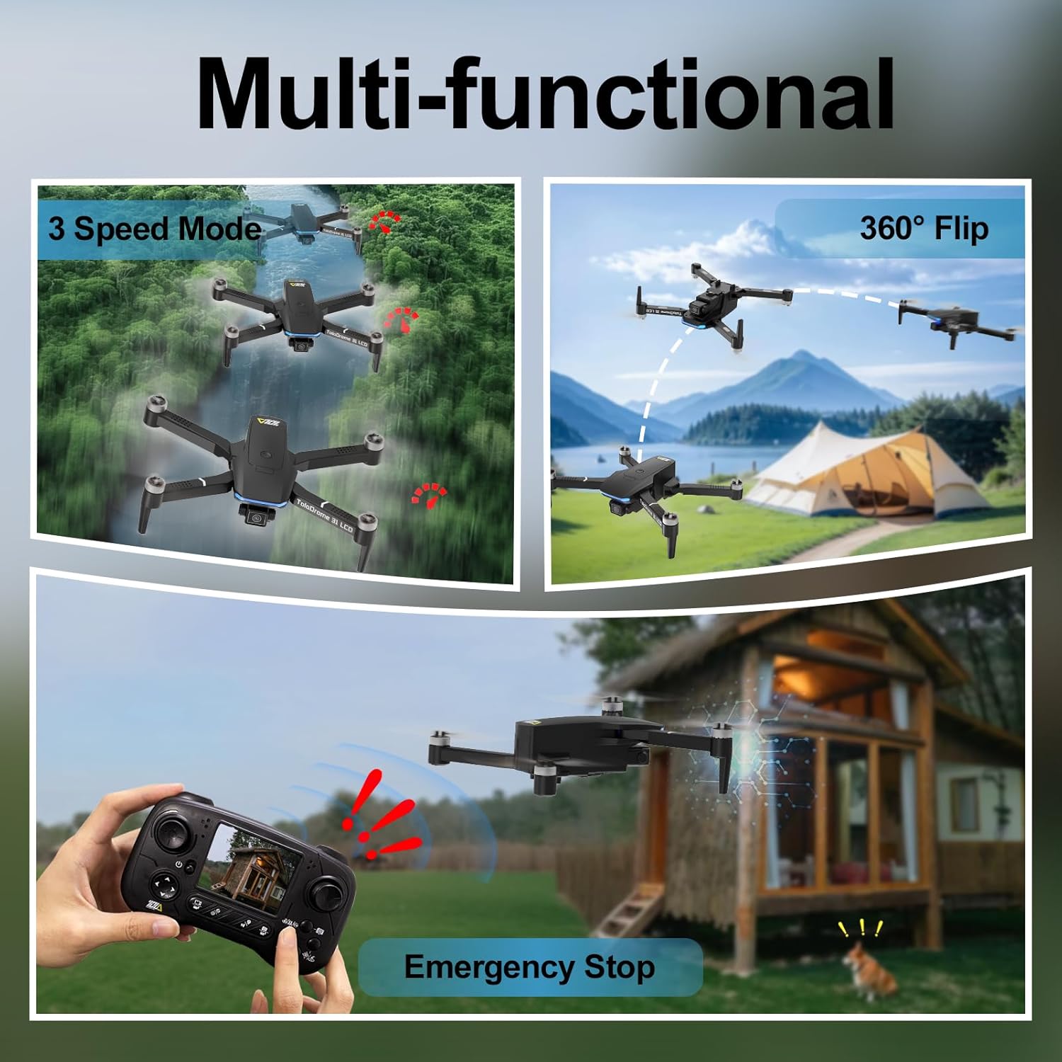 Toladrone TD31 LCD Drone with Camera for Beginners and Adults