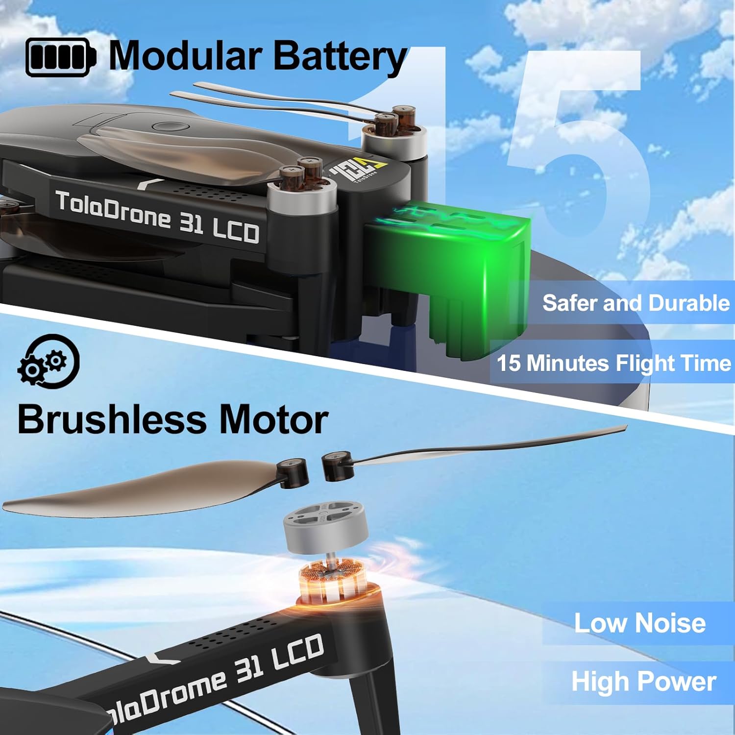 Toladrone TD31 LCD Drone with Camera for Beginners and Adults