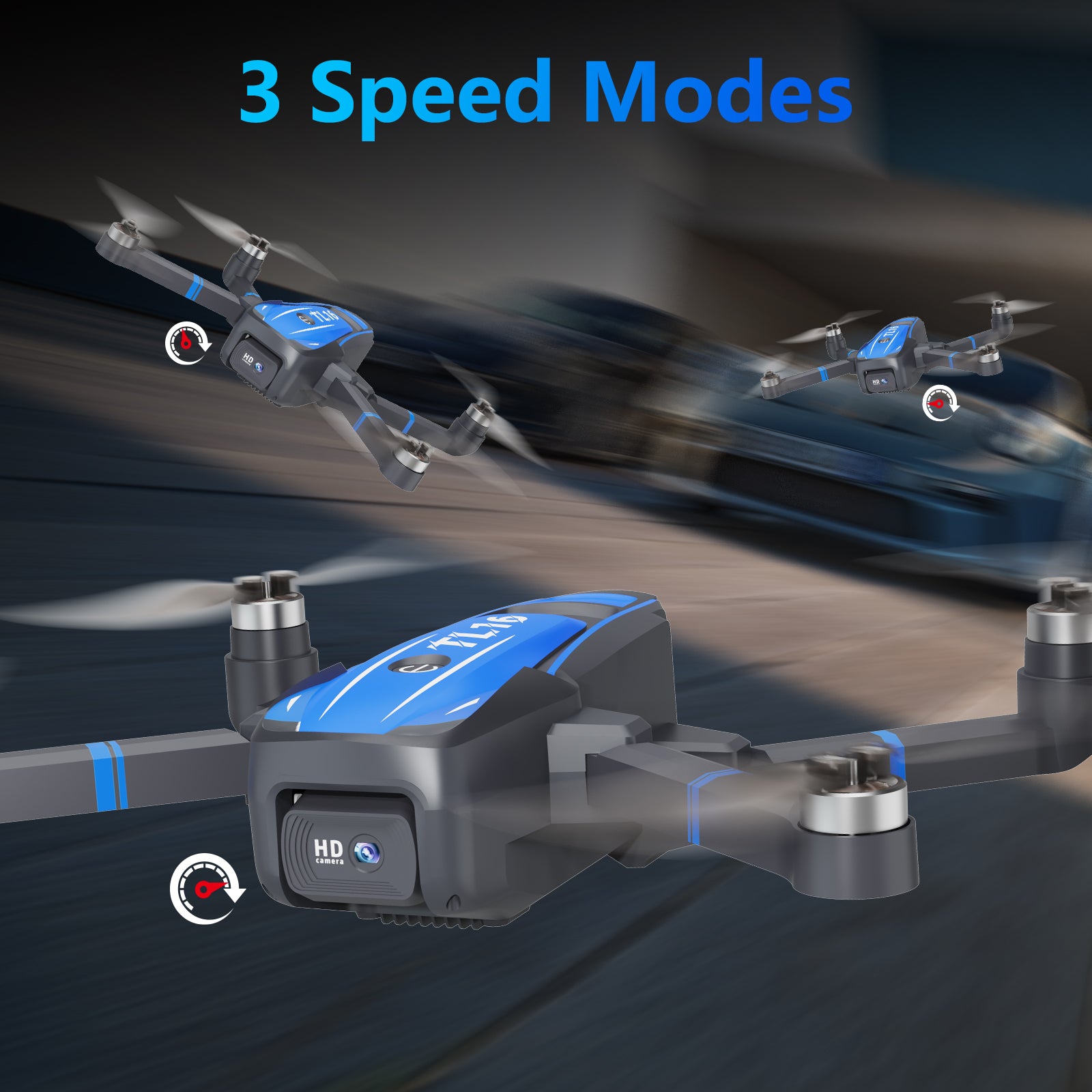 Toladrone Brushless Motor Drone for Beginners, TL16 Mini Drone with Camera 4K RC Foldable Quadcopter for Adults, Drones with Headless Mode, 360° Flip Altitude Hold, Blue