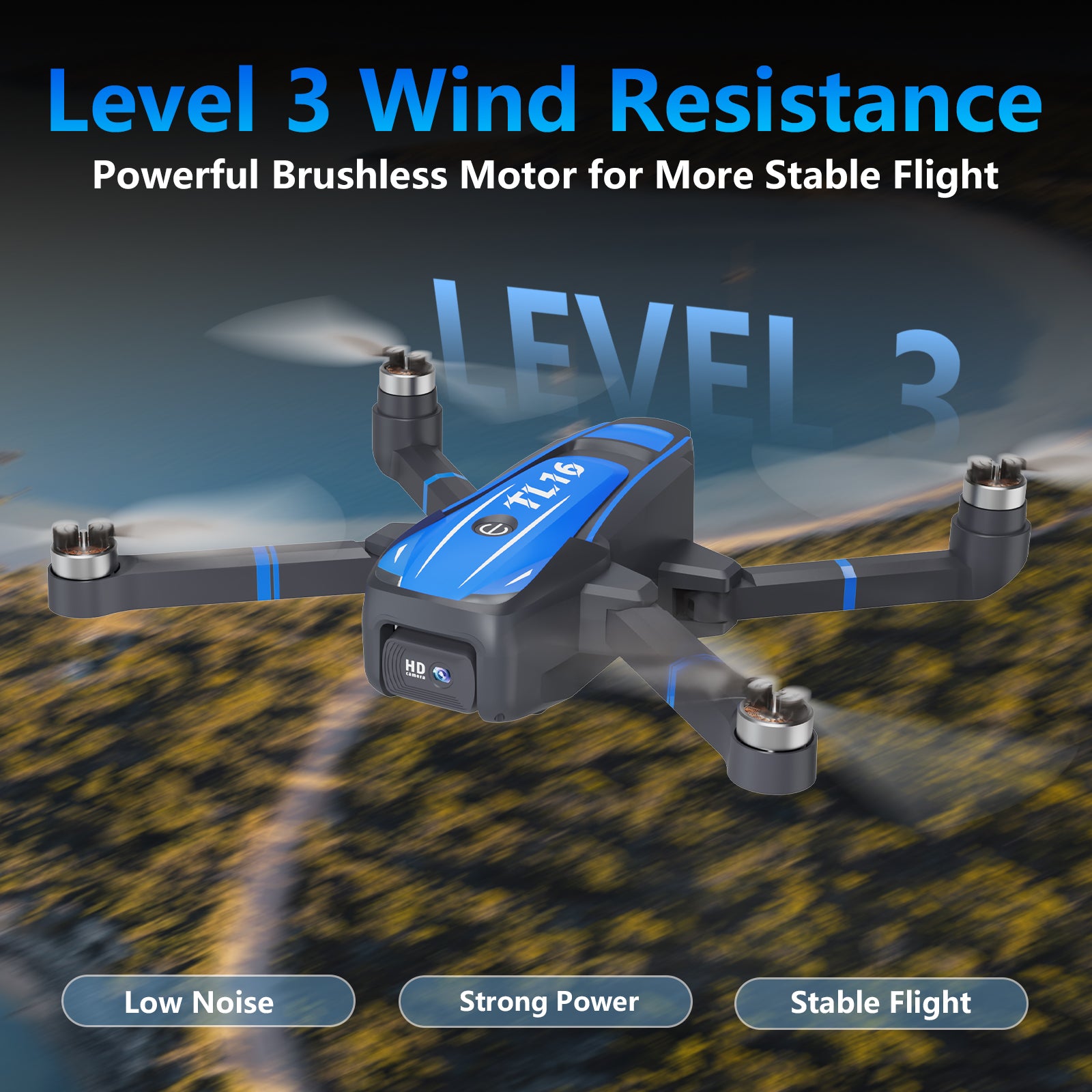 Toladrone Brushless Motor Drone for Beginners, TL16 Mini Drone with Camera 4K RC Foldable Quadcopter for Adults, Drones with Headless Mode, 360° Flip Altitude Hold, Blue