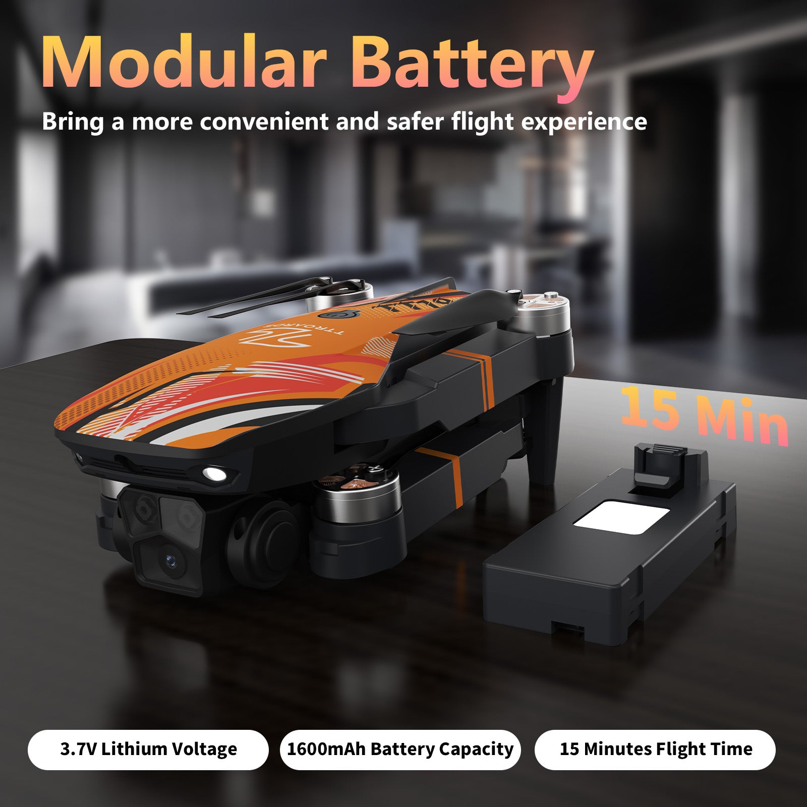 TT19 Mini Drone with 4K Camera, 270° Obstacle Avoidance, Brushless Motor, Foldable Quadcopter for Kids & Beginners, Level 3 Wind Resistance, Great Gift Toy – Orange