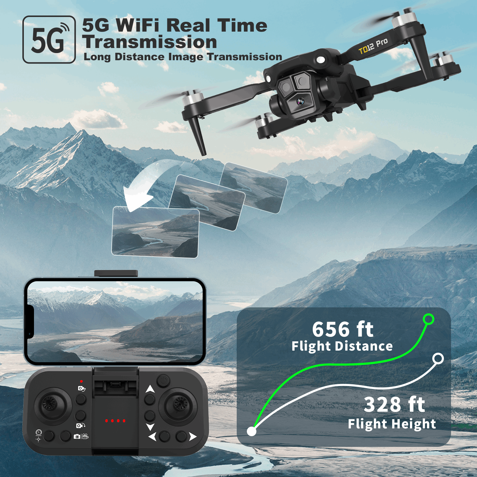 TD12 Pro 1080P HD Drone - le-idea