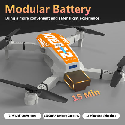 IDEA12 Mini Drone with 720P Camera, 2 Batteries, Brushless Motor, Foldable RC Quadcopter with Optical Flow & WiFi FPV, Beginner Drone for Adults & Kids