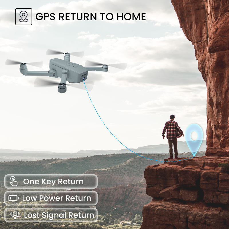 le-idea Drone Camera 4K, IDEA36 GPS Drone Professionnel Drone avec Camera,  Moteur sans Balais, Follow Me, Retour Intelligent, 5GHz Transmission, 36  Minutes D'autonomie de Vol avec 2 Piles : : Jeux et