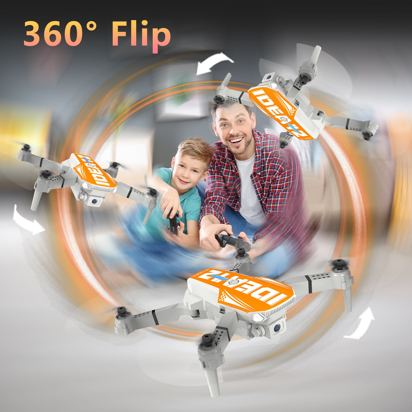 IDEA12 Mini Drone with 720P Camera, 2 Batteries, Brushless Motor, Foldable RC Quadcopter with Optical Flow & WiFi FPV, Beginner Drone for Adults & Kids