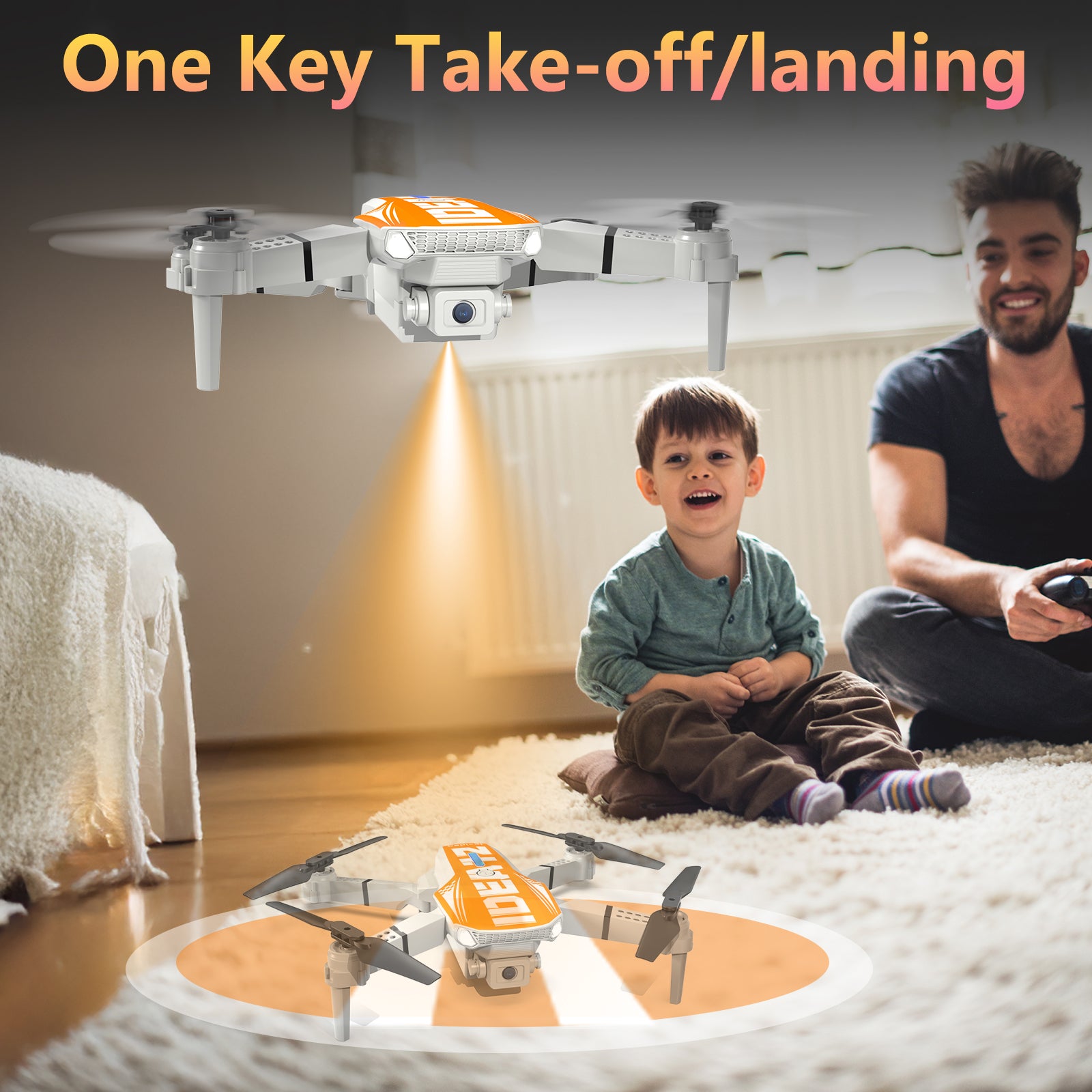 IDEA12 Mini Drone with 720P Camera, 2 Batteries, Brushless Motor, Foldable RC Quadcopter with Optical Flow & WiFi FPV, Beginner Drone for Adults & Kids